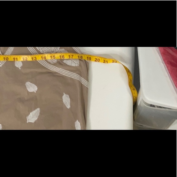 Gretchen Scott Designs Sleeveless Halter Neckline Tan White Leaf Pattern Dress M - Picture 16 of 16